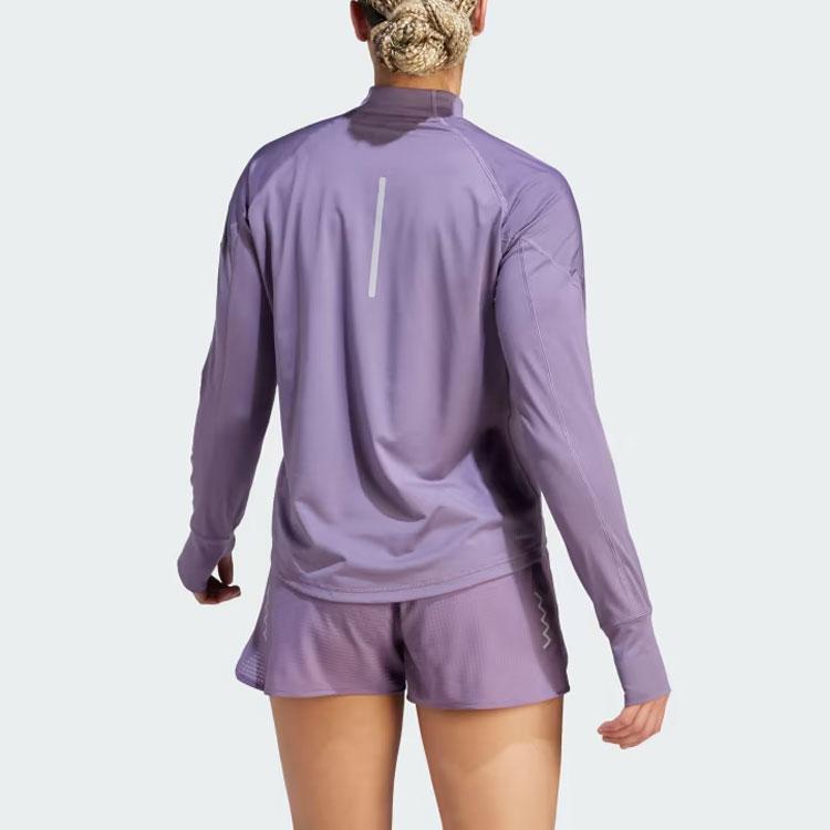 Adidas Ultimate Sweatshirt With Solid Color Logo Long Sleeve T-Shirt Women Tops Purple IM1881