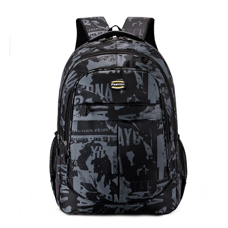 Student schoolbag boys junior high school students large capacity light high school students backpack 2 new camouflage backpack