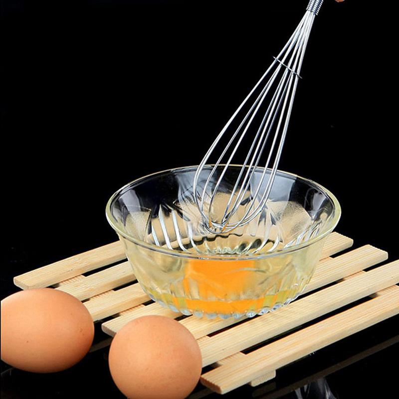 

6Inchs Stainless Steel Rotate Egg Beater Whisk Mixer Foamer Stirrer Tools