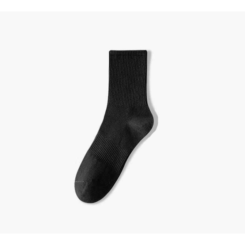 Long-staple Cotton Socks In Solid Color, Antibacterial, Corset, Breathable and Odor-resistant, Business and Casual Pure Cotton Long Stockings