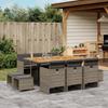 Vidaxl 11-Cz. Garden Furniture Set, With Cushions, Grey PE Rattan