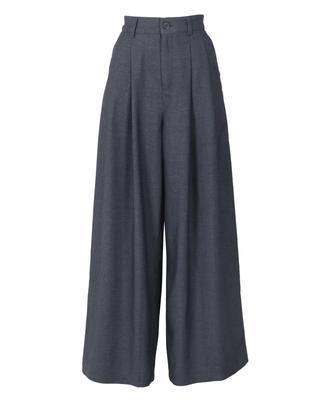 [Kobe Lettuce] Μακριά Παντελόνα Φαρδιά για Γυναίκες, Απλό Σχέδιο [M4163], Μέγεθος M, Petite, Ναυτικό