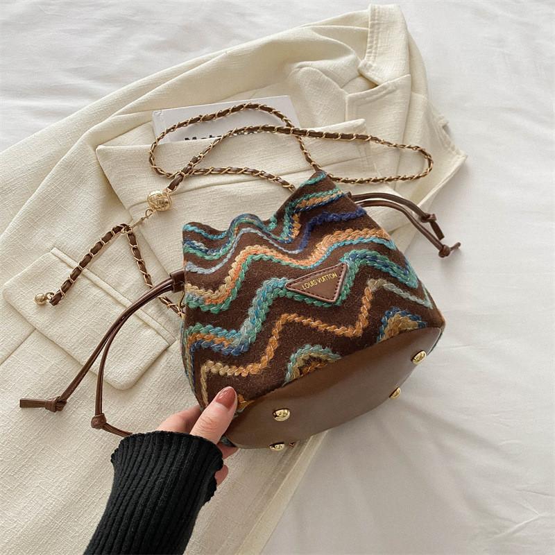 Trendy Street Style Pu Leather Bucket Bag For Women Fashionable Casual Crossbody