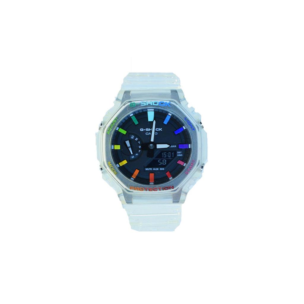 Casio Men Liquid Crystal,Analog Dual Display Series Black Watch GA-2100SKE-7A(Watch3--)