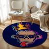 Minimalist Round Pop Art Multicolor Rug Pad, Non-Slip Floor Mat for Bathroom