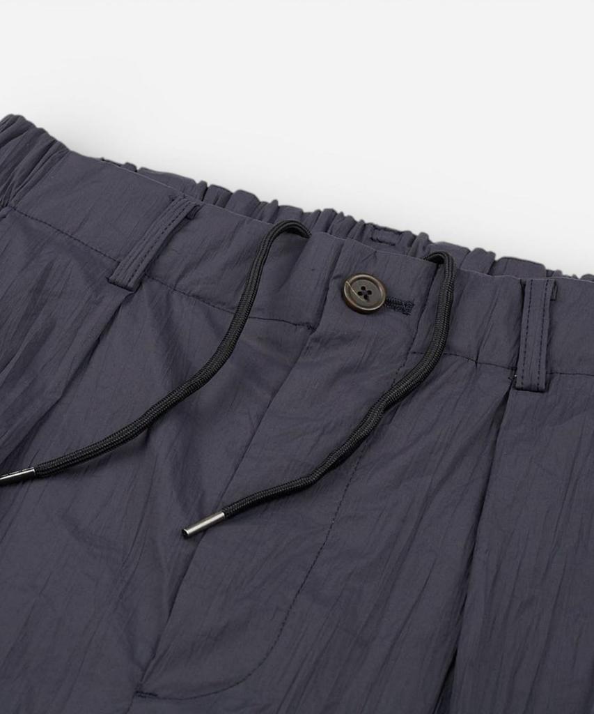 Kodeumopeu Utility Air Crease Wide Elastic Waist Pants Dark Grey