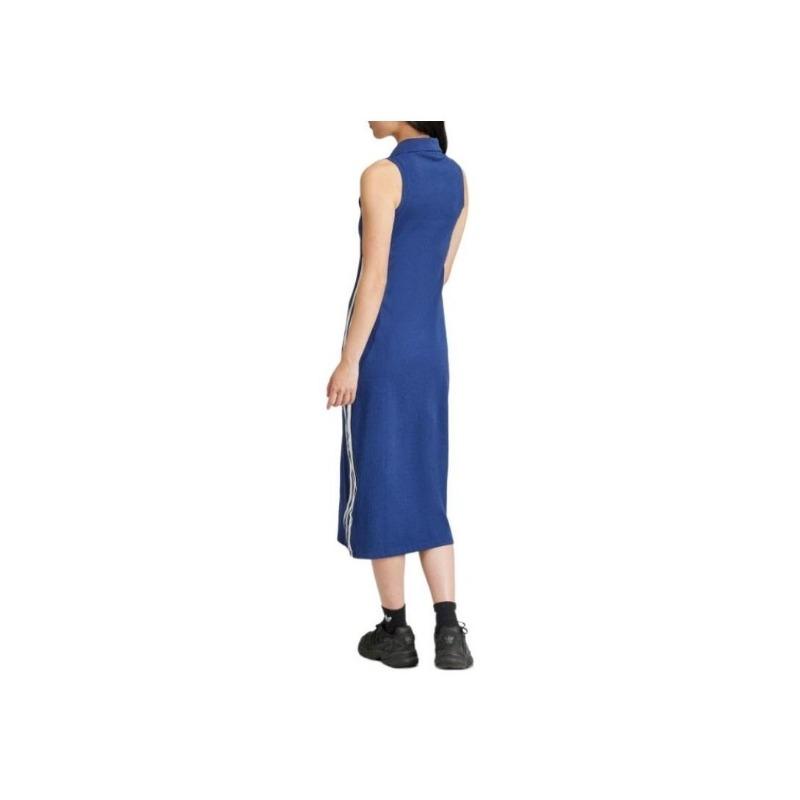 adidas Women's Ribbed Sleeveless Bodycon Dress Dark Blue Women IR6126