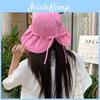 Fisherman Hat Large Brim With Bowknot Sun Protection For Summer Casual Wear