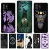 Witches Cat Moon Phone Case For Samsung Galaxy S24 S25 S23 S22 Ultra Note 10 20 Plus S20 S21 FE Cover
