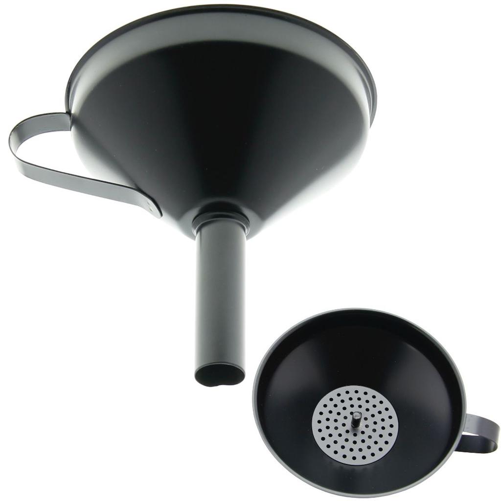 Steel Kitchen Funnel For Jars And Bottles + Strainer