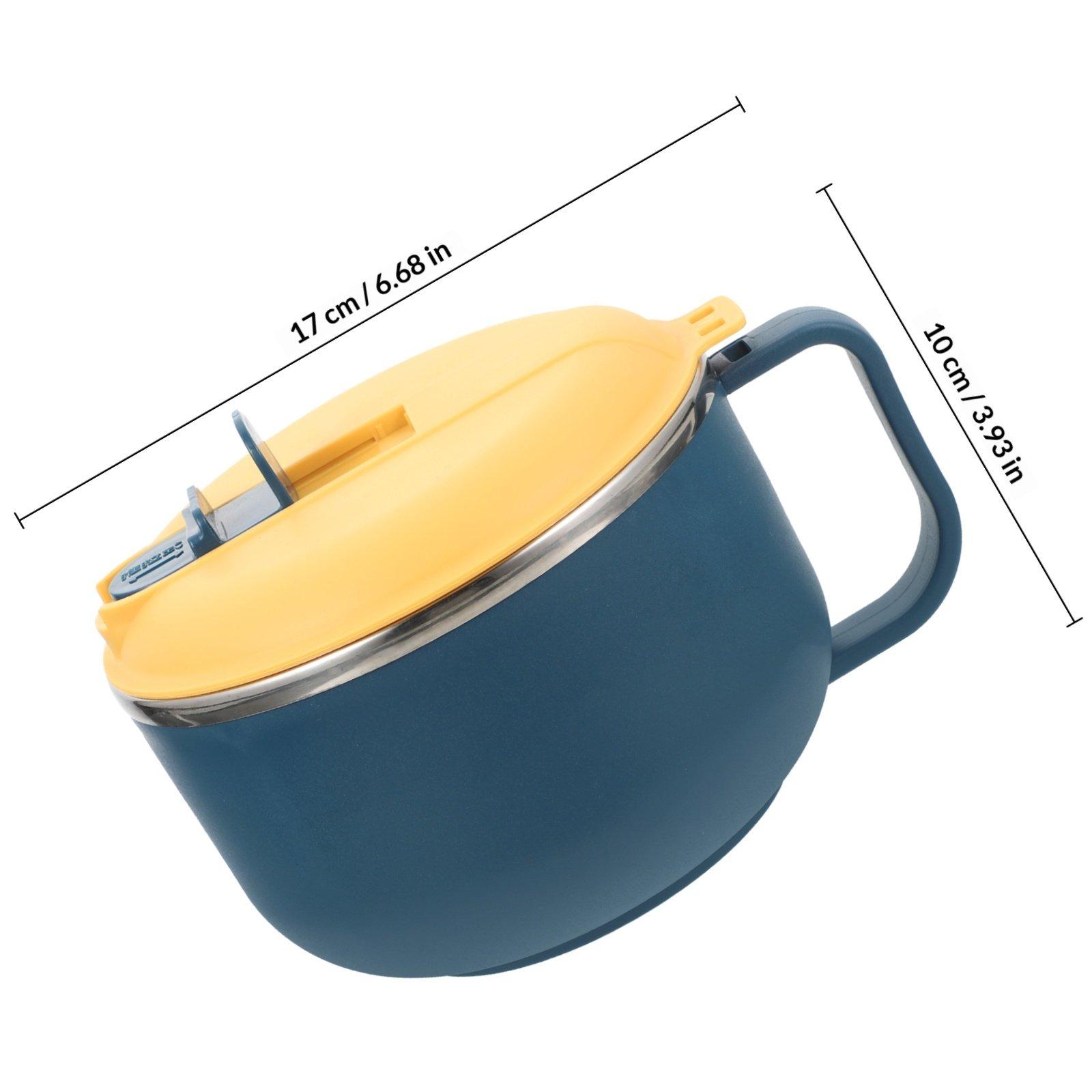 

Премиальная миска из нержавеющей стали с крышкой для рамена, супа, устойчивая, элегантная, незаменимая для кухни и столовой темно-синий