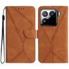 For Xiaomi 15 Pro Case PU Leather Flip Phone Cover Skin Touch Lines Imprint