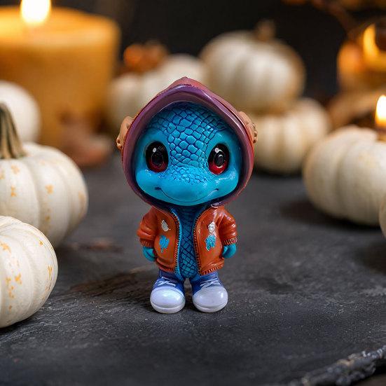 Cool Dinosaur Figurines, Cartoon Dinosaur Statues, Halloween Dinosaur Sculpture Decorations, Mini Cute Resin Dinosaur Ornament for Home Office Desk