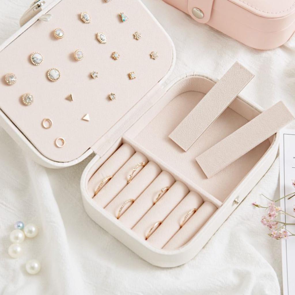 Earring Ring Jewelry Display Storage Box Case Organizer Flannel Tray Holder Gift