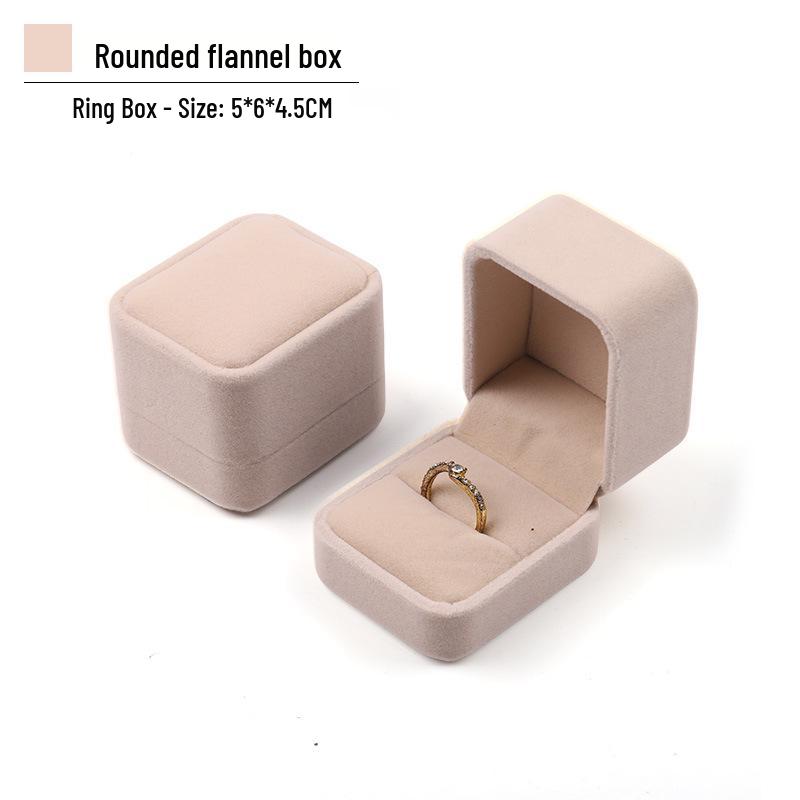 Rounded Corner Plush Jewelry Storage Box for Bracelets, Rings, and Necklaces