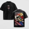 Hot Anime Hunter X Hunter Kurapika Print T-shirt Men Short Sleeve Clothing Cotton Tshirt Retro Washed T Shirt Male Manga Tops