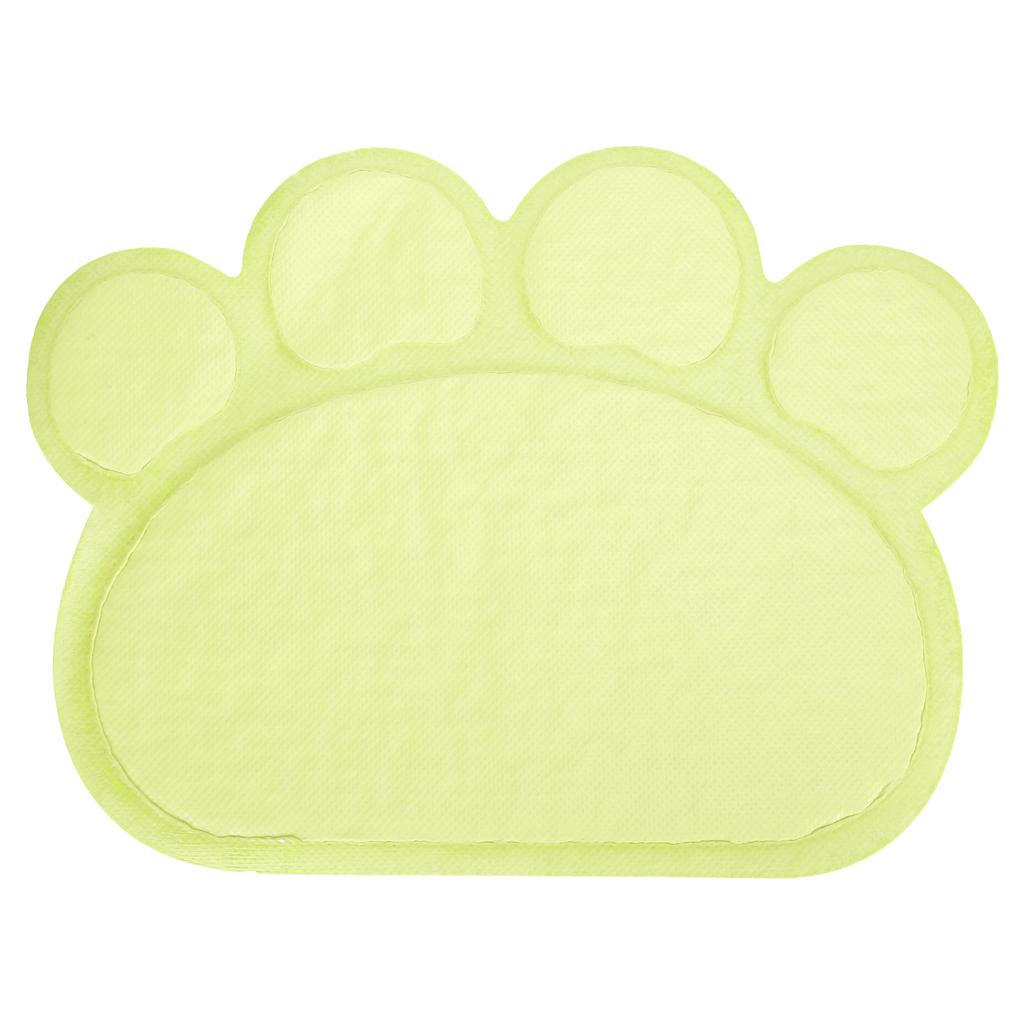 PVC Cat Dog Litter Mat Waterproof AntiSlip   Shape Feeding Bowl Placemat Pet Supplies(  Blue   Shape)