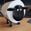 Black Sheep Shape Toilet Roll Holder Resin Animal Roll Paper Rack Stackable for Home Bathroom Vanity Night Stands