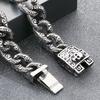 Punk Skeleton Jewelry Vintage Cuban Link Chain Bracelet for Man with Skull Head Clasp 316L Stainless Steel Bracelets and Bangles