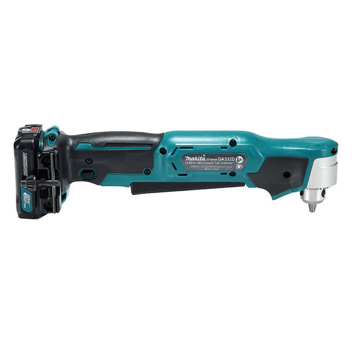 Perceuse visseuse d'angle - makita - 12v cxt - mandrin à clé 10 mm - sans fil - inclinable
