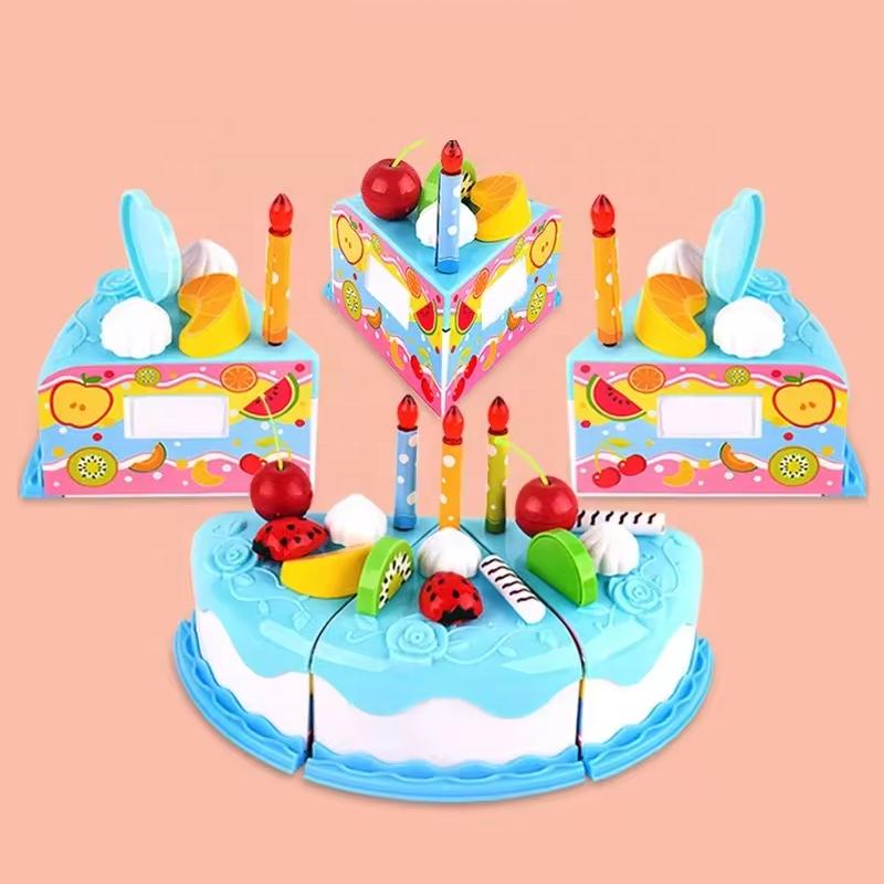 Non-Toxic Children Pretend Goodies Play Simulated Kitchen Toys Plastic Cutting Food Kids Toy Object Cognition Children Birthday Gifts