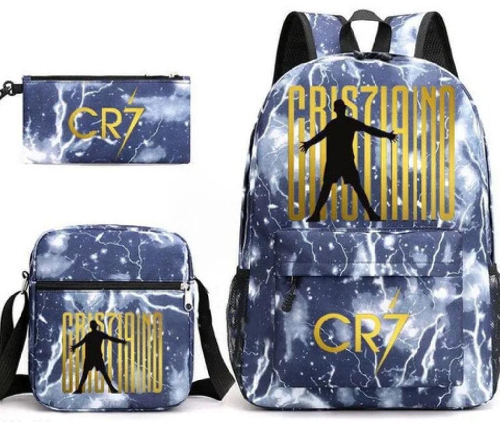 Youth Fashion Backpack Shoulder Bag Pencil Case Children'S Student School Bag 3-Piece Set