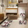 Weihnachts-Badezimmer-Dekorationsset Mit Wasserdichtem Polyester-Badezimmer-Ensemble, Schneemann-Thema, Enthält 12 Haken, Rutschfester Toilettensitzbezug