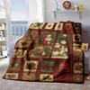 2026 New Arrivals 1pc Sdoo Vintage Christmas Flannel Throw Blanket - Soft Warm All-Season Cozy Blanket with Santa, Snowman, Reindeer & Holiday Designs