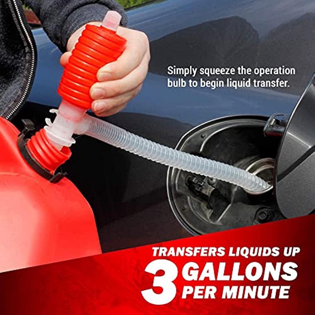 Sıvı/Yakıt Transfer Sifon Pompası - Çim Biçme Makineleri ve Manuel Pompalama İçin Büyük Sıkma Sifonu Benzin Su Alkol Ve Daha Fazlası!