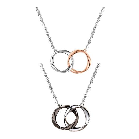 Intertwined Rings Couple Necklace Mobius Strip Circles Necklace Men Women Endless Circle Pendant Necklace Gift for Valentine's Day Anniversary