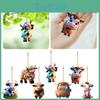 Cute Cartoon Cow Car Hanging Decoration For Christmas Tree Acrylic Material