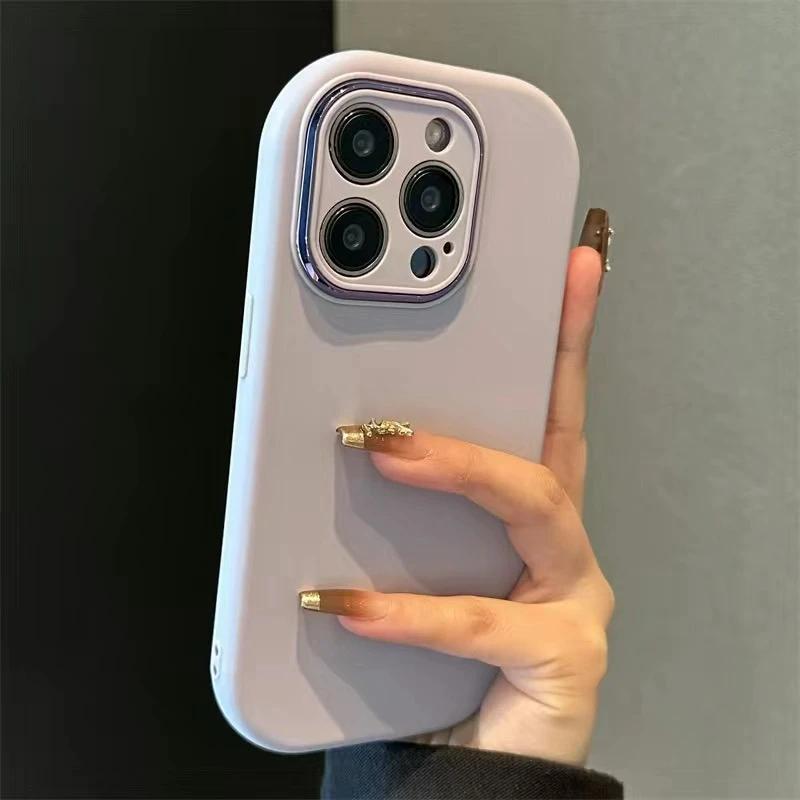 Luxury Cute Soft Silicone Candy Color Phone Case For iPhone 17 11 12 13 14 15 16 Pro Max Plus Shockproof Bumper Back Cases Cover