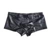 Sexy Herren Kunstleder Penisring Boxer U Konvexe Tasche Glänzende Boxershorts Pu Sexy Unterwäsche Hüllende Männliche Bühne Gay Wear Übergröße F10