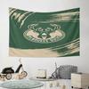 Milwaukee Bucks Logo On Green Background Pattern Wall Hanging Tapestry Decorative Tapestry Home Decor for Bedroom and Living Room