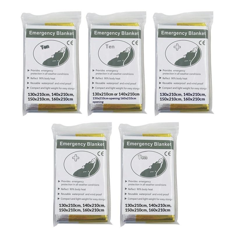 1/3/5Pcs Emergency Blanket Outdoor Survival First Aid Kit Windproof Insulation Lifesaving Pet Foil Thermal Military Rescue Blank