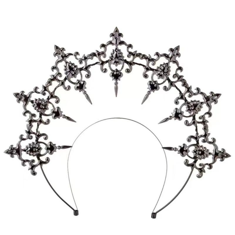 

Cool Baroque Headband Gothic Bridal Headwear Queen Party Decorations Props 1 чорний