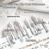 5Pcs Retractable Gel Pen Korean Fashion Simplicity Transparent Writing Pen Quick Drying St/Cs Tip 0.5Mm Black Ink Scrapbook Pen