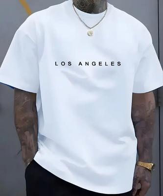 Men's Fashion Trend Letter Printed Short Sleeved T-shirt, Summer Comfortable Casual Top Versatile Pure Cotton Short Sleeved Shir
