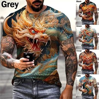 Raffreddare drago cinese 3D stampato T-shirt moda uomo Hip-Hop Street Casual divertente supera i T tendenza personalità uomo donna abbigliamento