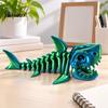 Cool Office Desk Decoration 3D Printed Articulated Skeleton Shark Figurine, Pearlescent Flexible Joint Movable Spine Toy Bone Toy, Fidget Decor, Gift