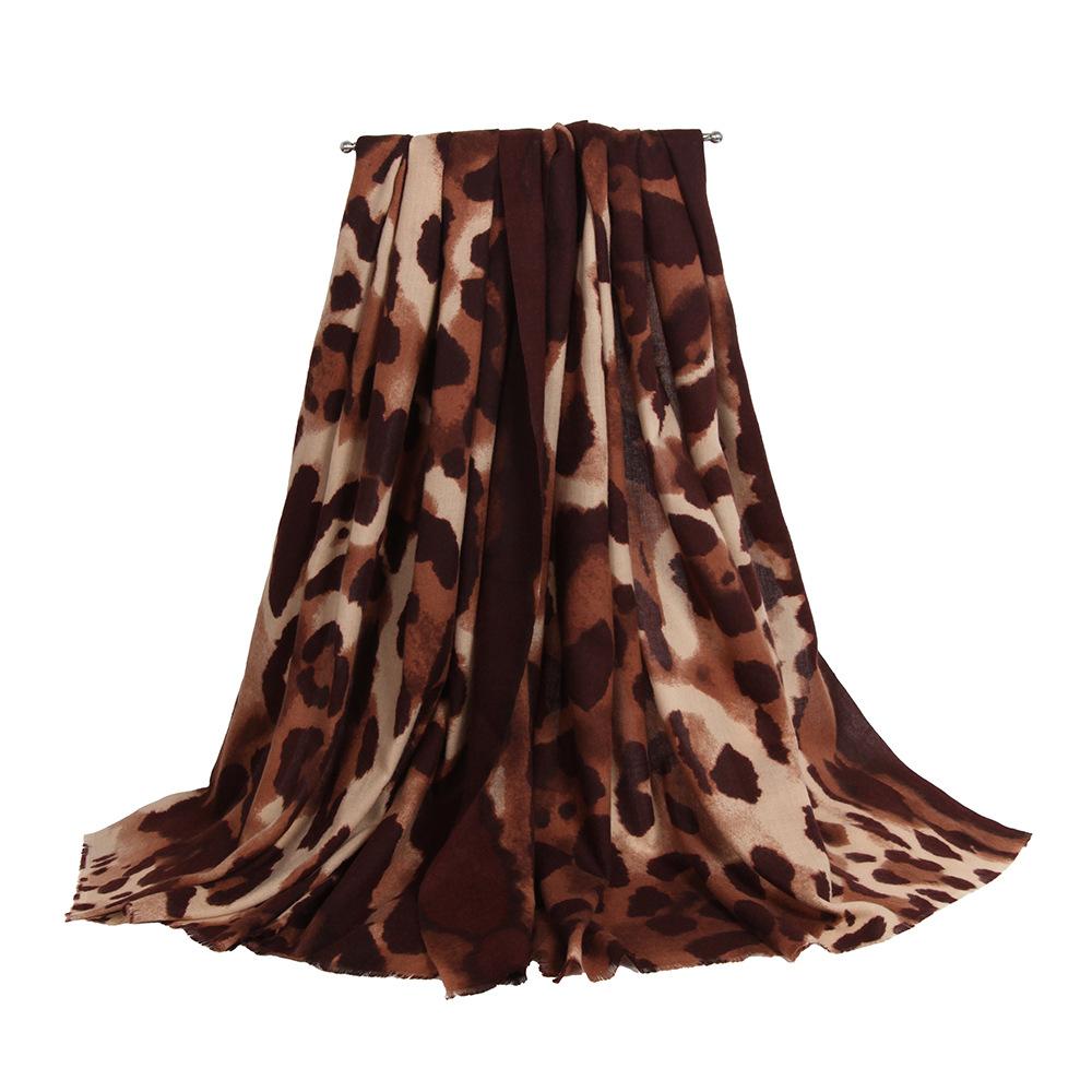

Women Winter Elegant Knit Scarf Headscarf Casual Retro Leopard Print Soft Warm Scarve Lady Mujer Foulard Bandana Wrap Shawl New One Size& 8Y