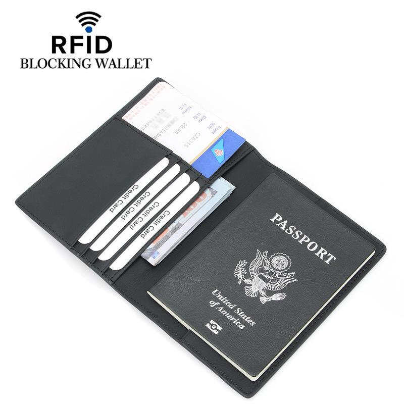 Genuine Leather RFID Passport Holder & Travel Document Organizer
