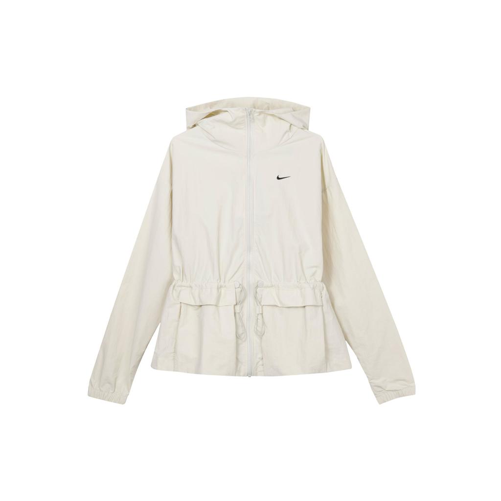 Nike Solid Color Print Logo Hooded Long Sleeve Jacket Women Jackets White FN3670-020