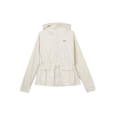 Solid Color Print Logo Hooded Long Sleeve Jacket Women Jackets White FN3670-020