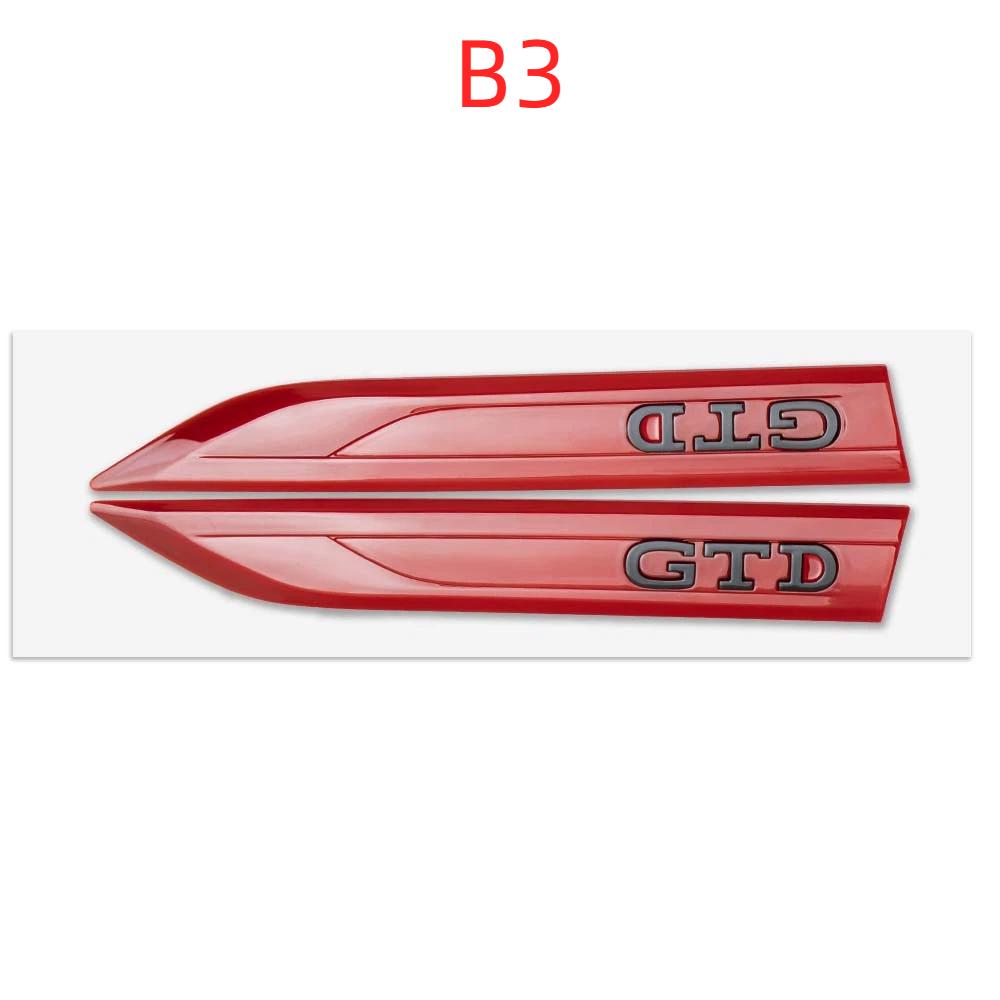 2PCS NEW Car ABS GTI GTD Badge Fender Side Blade Emblem Sticker Auto Side Body Fender Stickers Decal Decorate Accessories For VW