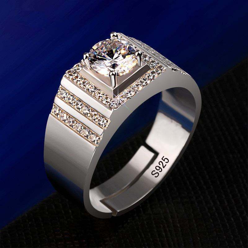 S925 silver ring couple ring accessories wedding ring simple men and women jewelry