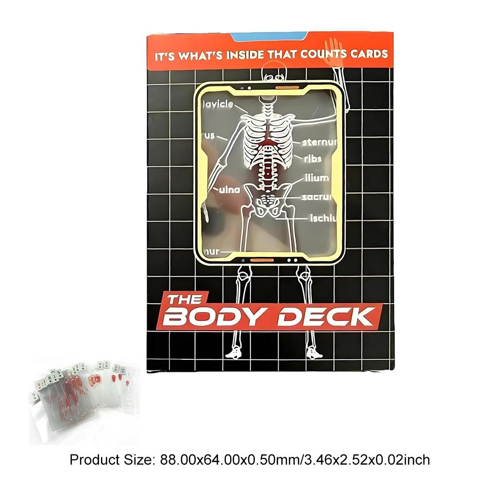 The Body Deck Cards Gjenbrukbare Kropp Gjennomsiktige Spillekort Flerbruks Menneskelig Anatomi Spillekort for Anatomi-entusiaster