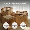 Lidded Woven Basket Handwoven Household Storage with Lid for Living Room, Women