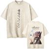 Anime Frieren Beyond Journeys End Frieren Washed Vintage Tshirt Men Women Fashion Manga Tshirts High Quality Cotton T Shirts