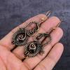 Natural Smoky Topaz Gemstone Copper Wire Wrap Jewelry Earring 2.96" p4e44